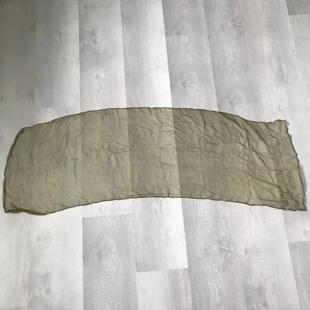 ORGANZA HUNTER GREEN SHEER RECTANGLE SCARF WOMENS